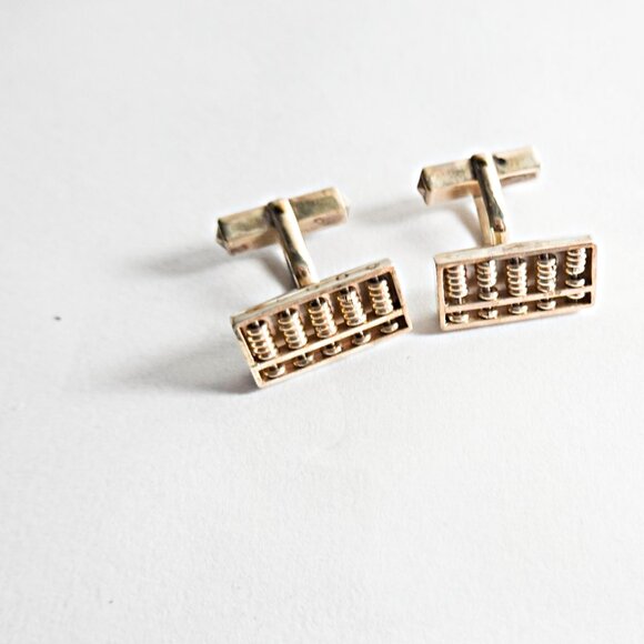 Sterling Silver Moving Abacus Cufflinks - Picture 2 of 2